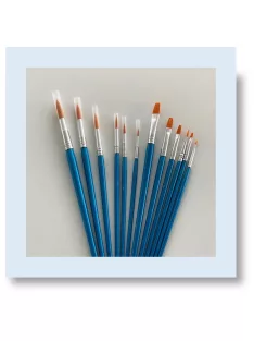 Ecsetkészlet - Gold Taklon ecsetek, vegyesen, 6db lapos ecset és 6db kerek - 12 db-os készlet