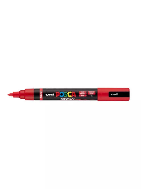 Posca filc, Ecset hegyű, 1-4 mm vastag filc, UNI Posca PC-5BR, piros 15