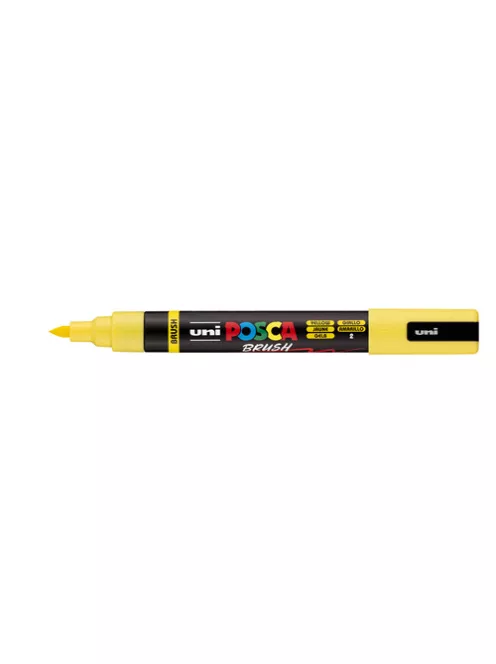 Posca filc, Ecset hegyű, 1-4 mm vastag filc, UNI Posca PC-5BR, sárga 02