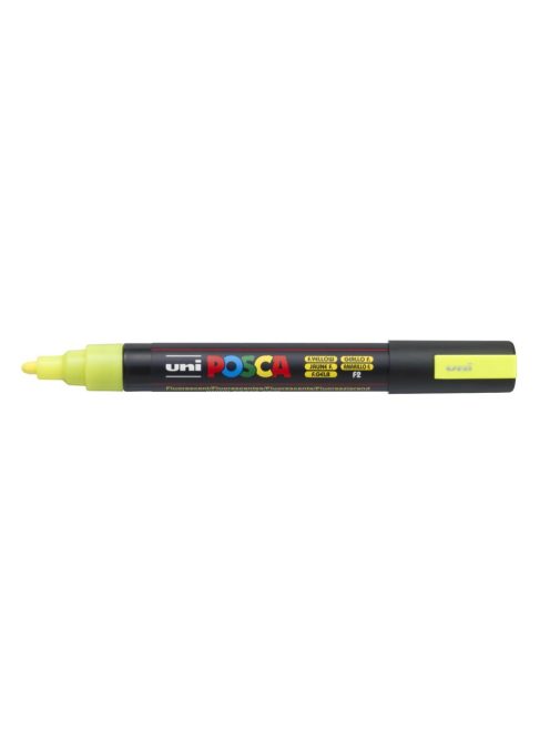 Dekormarker, 1,8-2,5 mm, UNI Posca PC-5M - Fluoreszkáló Sárga