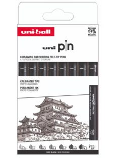   Rajzmarker készlet, UNI PIN "Classic", 8 különböző vonalvastagság, fekete