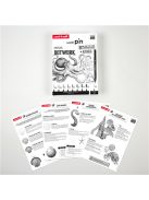 Tűfilc készlet - UNI PIN Dotworking 9 db-os készlet, Útmutatóval - fekete tűfilcek