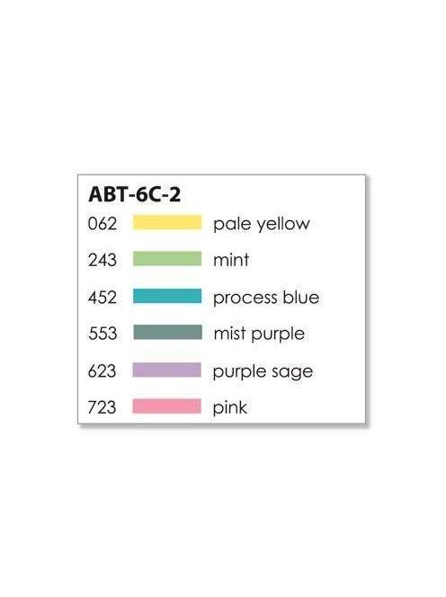 Tombow ABT Dual Brush Pen - Kéthegyű marker filctoll 6 db - pasztell színek