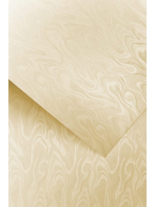 Domborított karton - Hullámvonal mintás karton, 220gr, A4, 1 lap - Krém színű