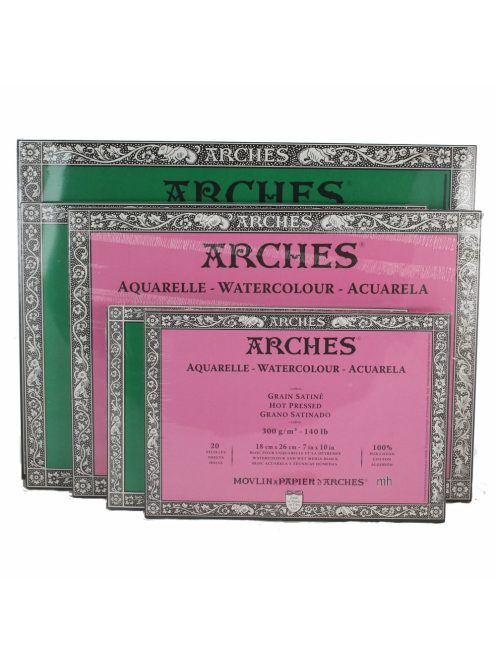 ARCHES Travel Book savmentes akvarelltömb 100 % pamutból, 300 gr, melegen préselt, sima - 15 lap, 15 x 25 cm
