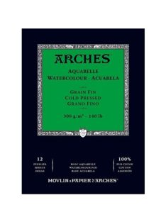   ARCHES savmentes akvarelltömb 100 % pamutból, 300 gr, hidegen préselt - 12 lap, A4