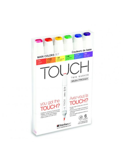 TOUCH dupla ecset marker 6 db, alap