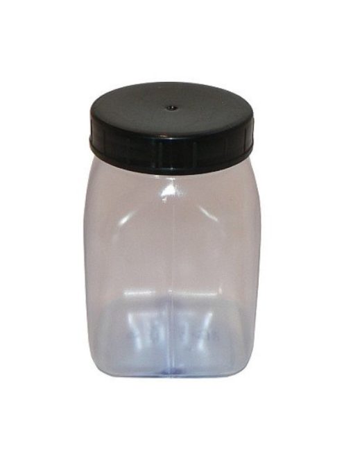 Átlátszó műanyag üveg széles nyakkal, 200 ml