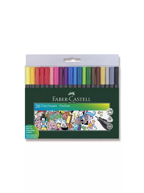 Színes jelölők Faber-Castell Grip 20 db