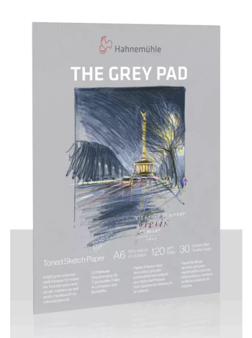 Vázlatfüzet Hahnemühle szürke tömb A4 120g