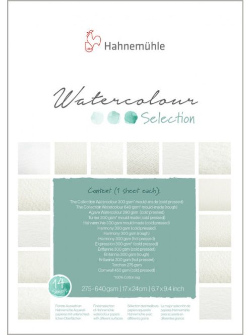 akvarell pad HHM Selection 17x24cm – 14 different papers