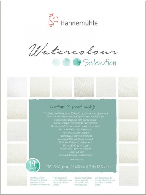 akvarell pad HHM Selection 24x32cm – 14 different papers