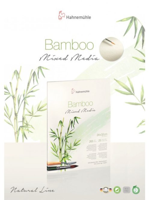 Bambusz vászonlap vegyes technikával HHM 24x32cm 265g