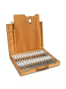   Old Holland Masters Acrylics Ajándékkészlet fadobozban fából készült palettával.– 30 x 60 ml