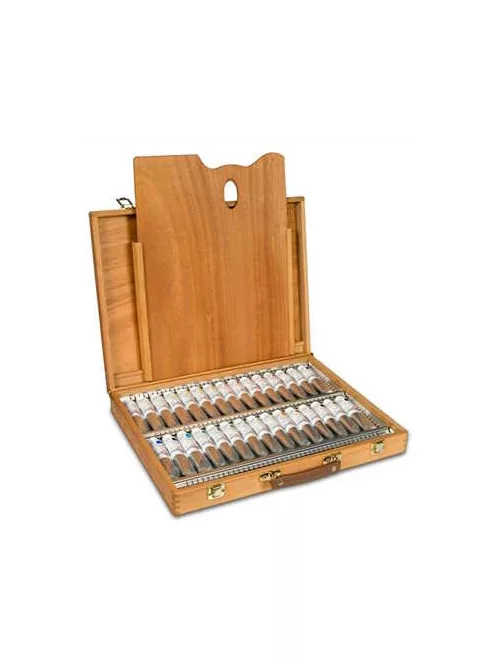 Old Holland Masters Acrylics Ajándékkészlet fadobozban fából készült palettával.– 30 x 60 ml