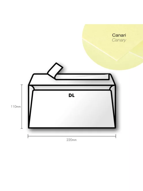 Paper envelope Pollen DL 110x220mm – Canary