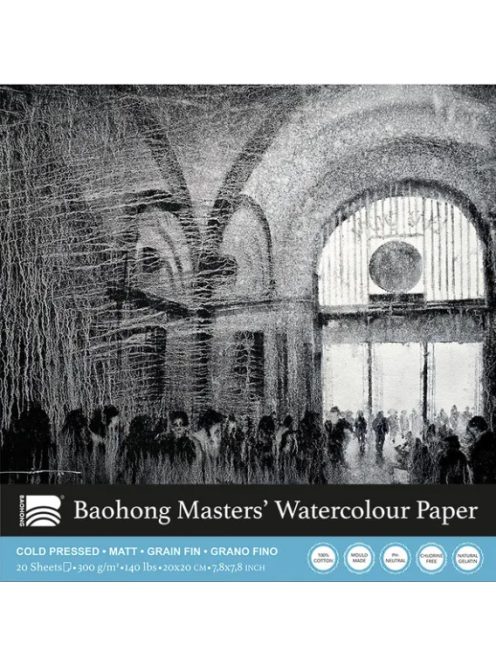 Baohong Masters akvarell nyomópapír 20x20cm hidegen sajtolt 300g