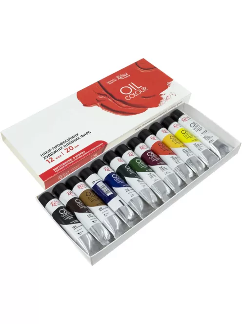 Olajfesték készlet - Rósa Gallery - 12 x 20 ml tubusos - kartondobozban