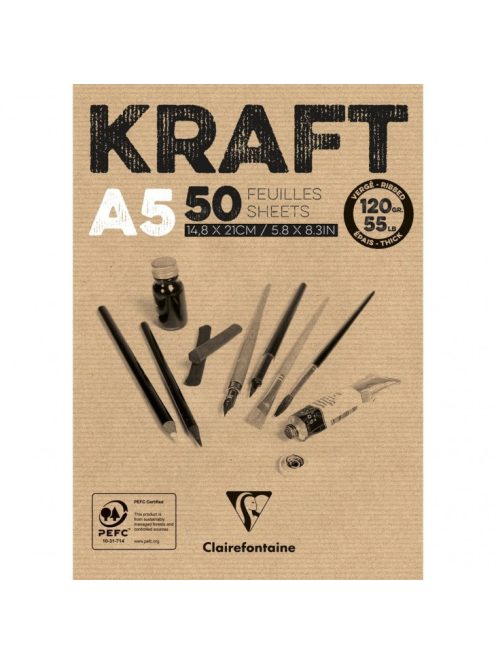 Barna Kraft jegyzettömb A5 120g, 50 lap