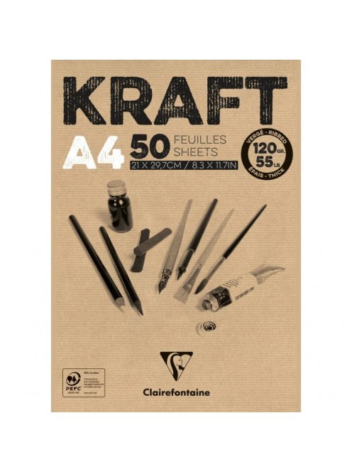 Barna Kraft jegyzettömb A4 120g, 50 lap