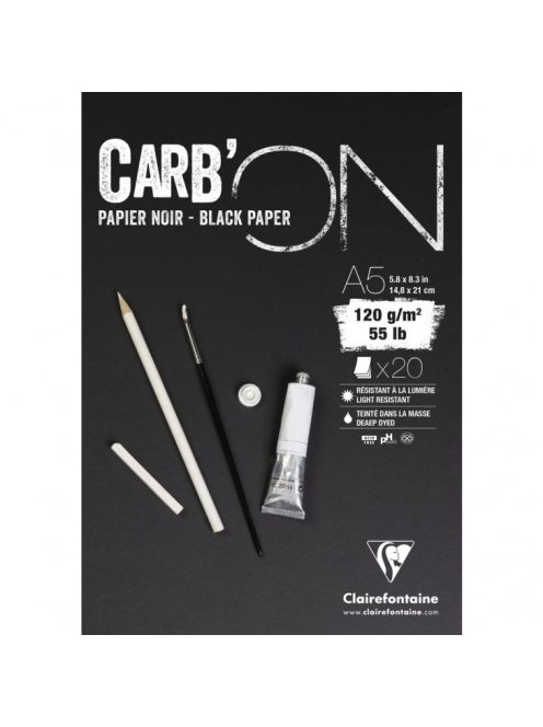 CarbON fekete vázlatfüzet A3 120g, 20 lap
