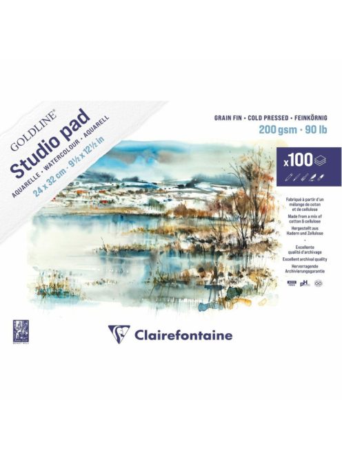 Goldline akvarell jegyzettömb 24x32cm 200g, 100 lap