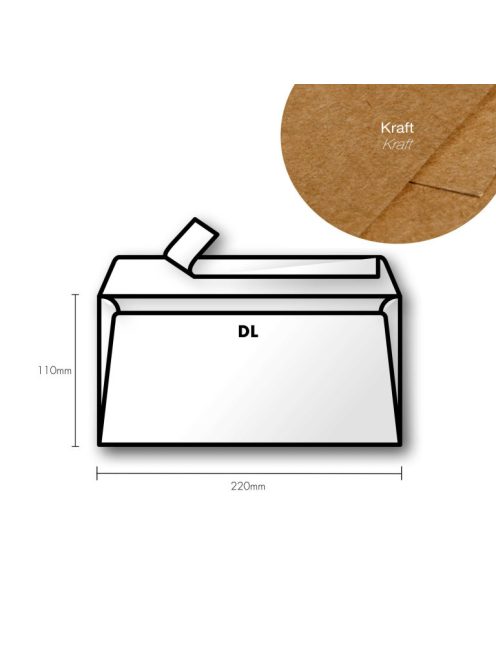 Pollen DL papírboríték 110x220mm – Kraft