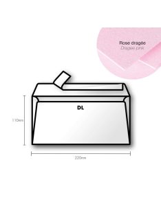 Pollen DL papírboríték 110x220mm – Drazsé rózsaszín
