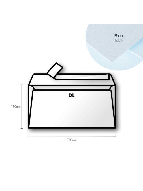 Pollen DL papírboríték 110x220mm – Kék