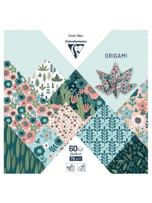 Clairefontaine origami papírok 15x15cm, 60db – herbárium