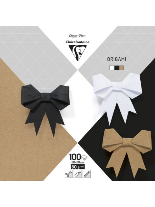 Clairefontaine origami papírok 20x20cm, 100 db – Semleges