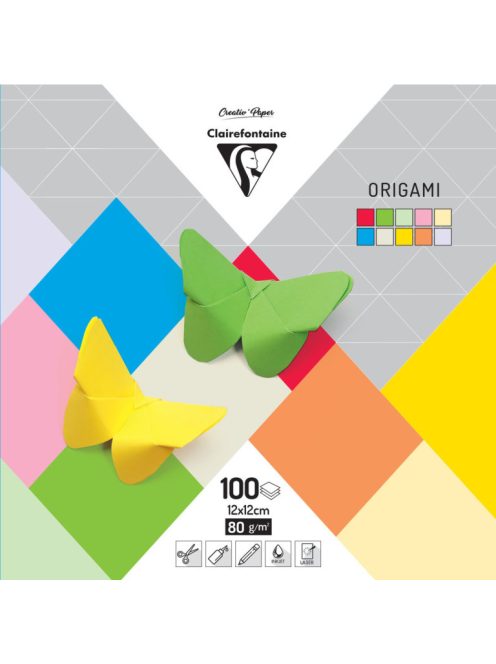 Clairefontaine origami papírok 12x12cm, 100 db – Mix