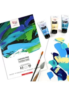   Vászonfelületű olajfestő tömb, kézzel készített - Rosa A3