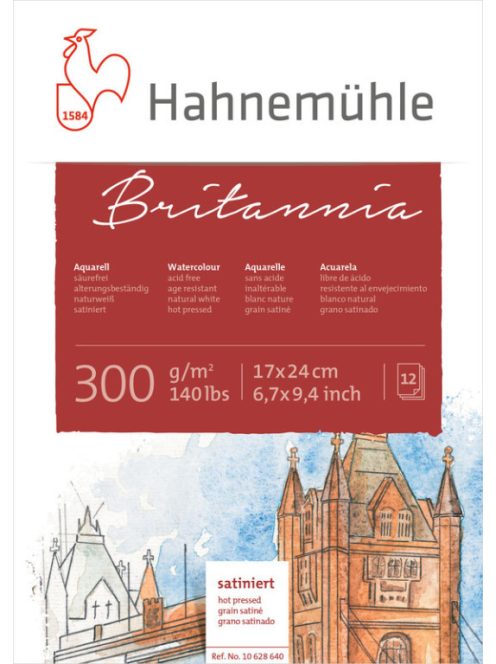 Akvarellpapír HHM Britannia 17x24cm 300g melegen préselt