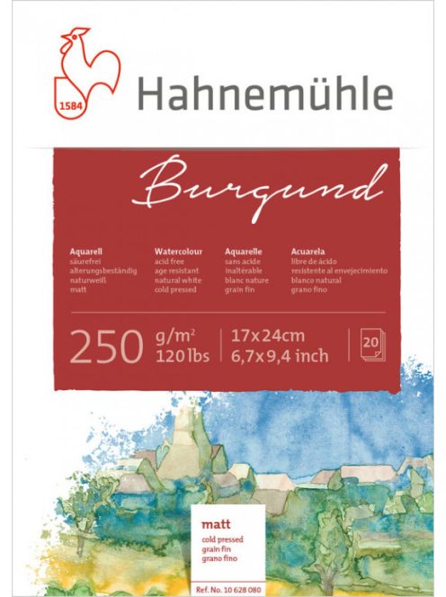 Akvarellpapír HHM Burgundy 17x24cm durva 250g