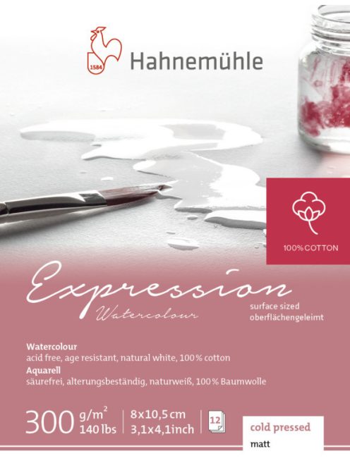 Akvarell rajzlap HHM Expression 8x10.5cm 300g CP 100% pamut