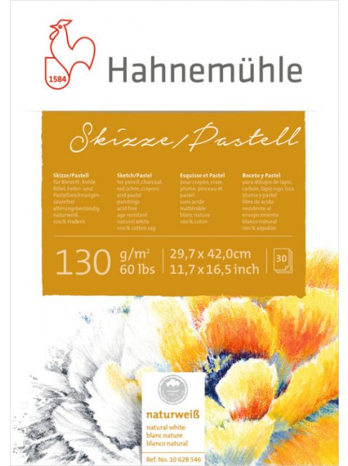 Pasztell- és vázlatkészítő jegyzettömb HHM 130g A3