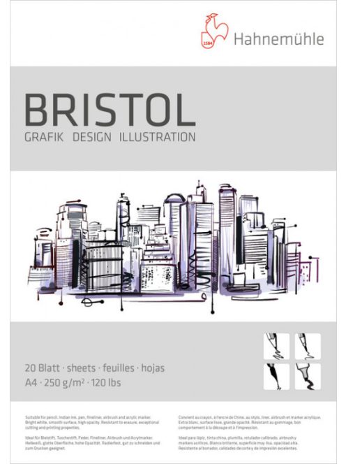 Hahnemühle Bristol jegyzettömb, A4, 250 g