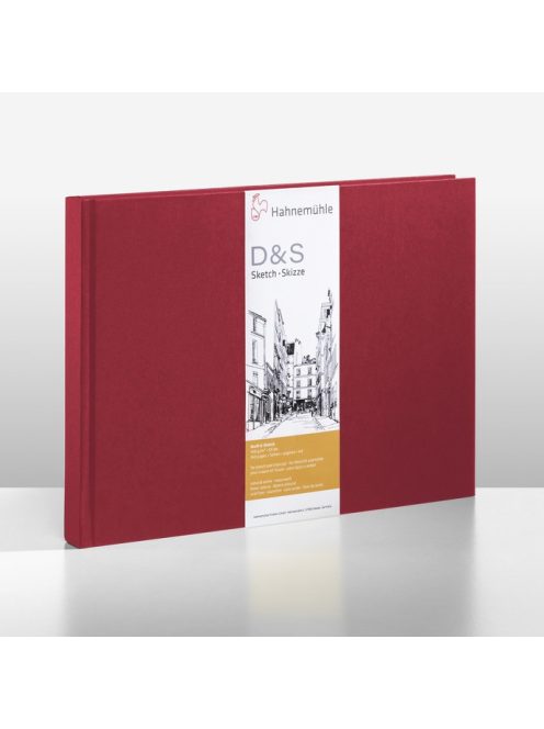 Vázlatfüzet Hahnemühle D&S A5 fekvő piros