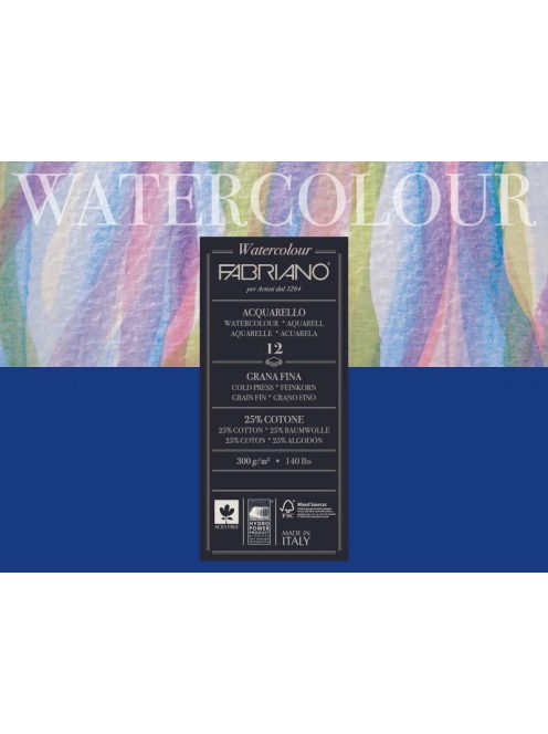 Akvarellpapír tömb Fabriano 300g 24x32cm - 12 lap