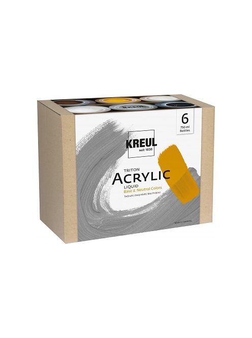 Akril festékkészlet Kreul Triton 6x750ml – Neutral Colors