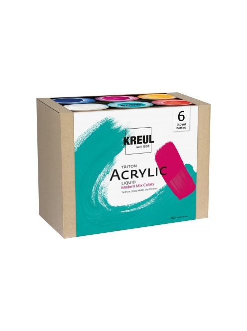 Akril festékkészlet Kreul Triton 6x750ml – Modern Mix