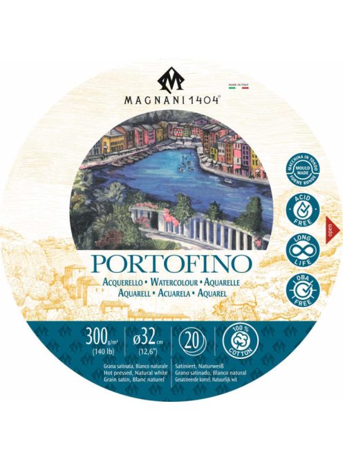 Magnani Portofino kerek akvarell jegyzettömb 32cm 300g 100% pamut