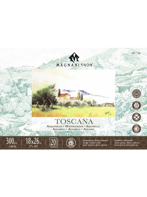 Akvarell betét Magnani Toscana 18x26cm 300g 100% pamut