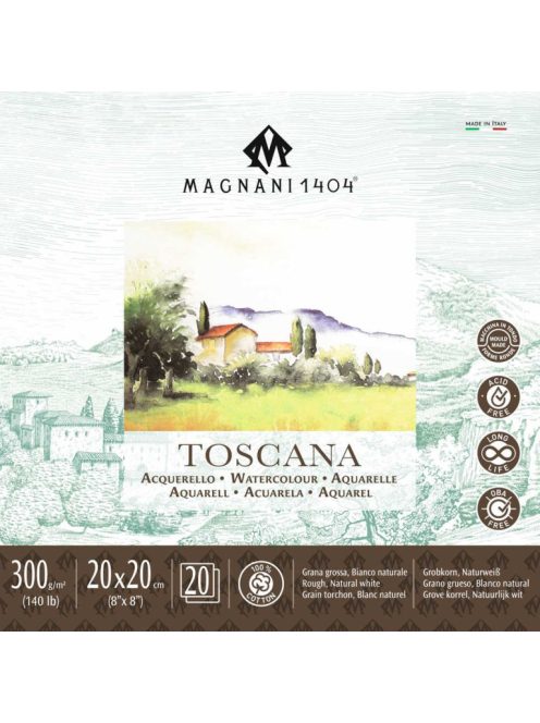 Magnani Toscana akvarell jegyzettömb 20x20cm 300g 100% pamut