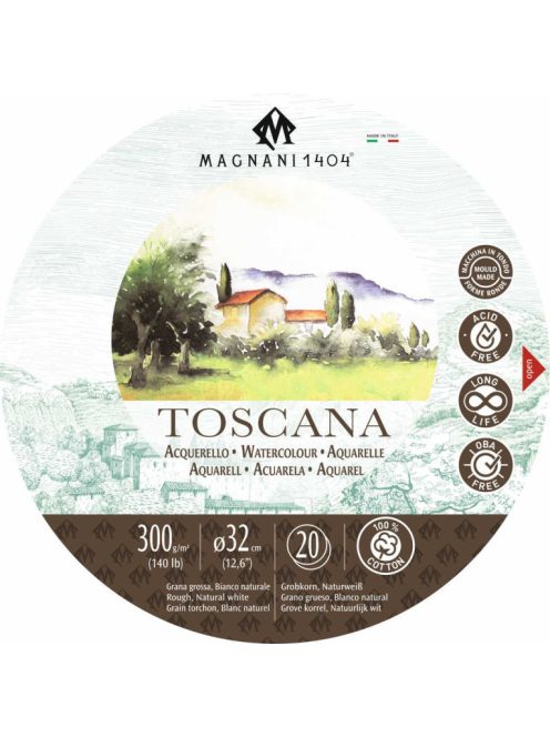 Magnani Toscana kerek akvarell jegyzettömb 32cm 300g 100% pamut