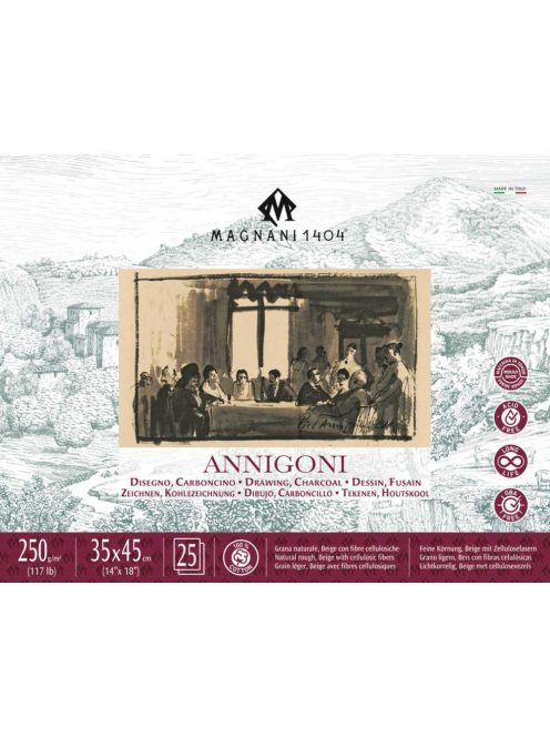 Magnani Annigoni rajzhoz való jegyzettömb 35x45cm 250g 100% pamut