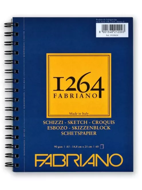 Vázlatkönyv Fabriano Schizzi 1264 90g A4 hosszú oldal