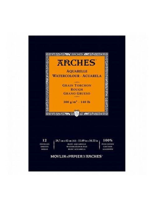 Akvarell jegyzettömb Arches durva szálú A3, 100% pamut