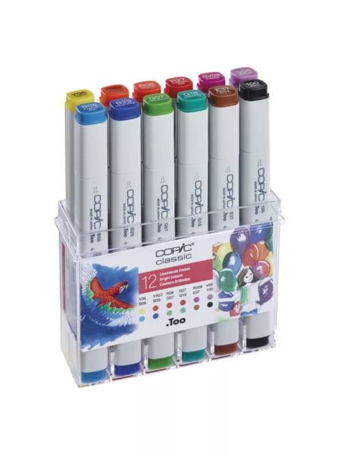 Marker szett Copic Classic 12 db élénk tónusok